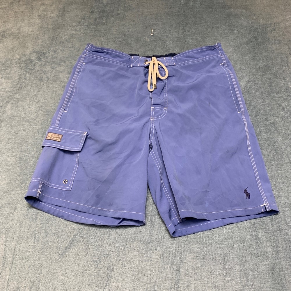 Polo Ralph Lauren Swim Trunks Mens M Blue Mesh Lined Beach Surfing Drawstring